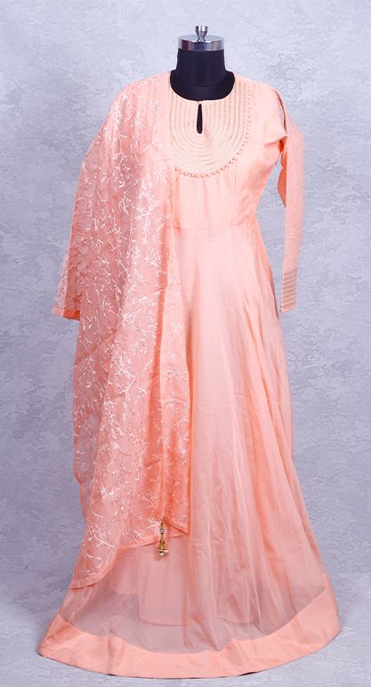 Peach Kora Silk Gown RG02688