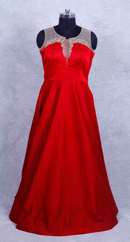 Red Taffeta Silk Gown ZD00334